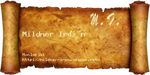Mildner Irén névjegykártya